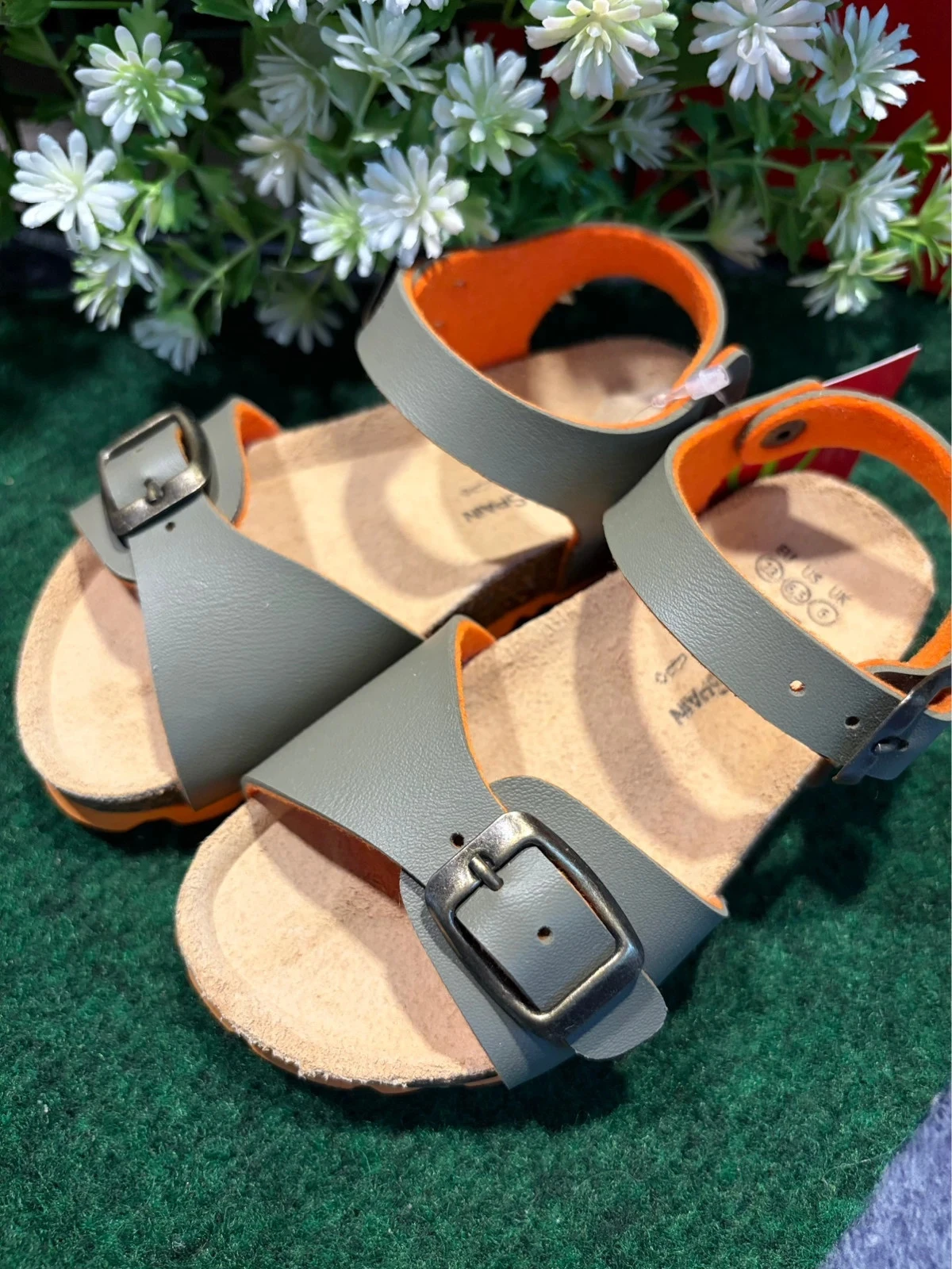🧡👣 Sandalias billowy para niño gris y naranja – talla 23 👣🧡 – photo 3
